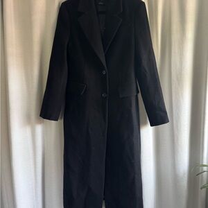 Mango Classic Black Wool Trench Coat